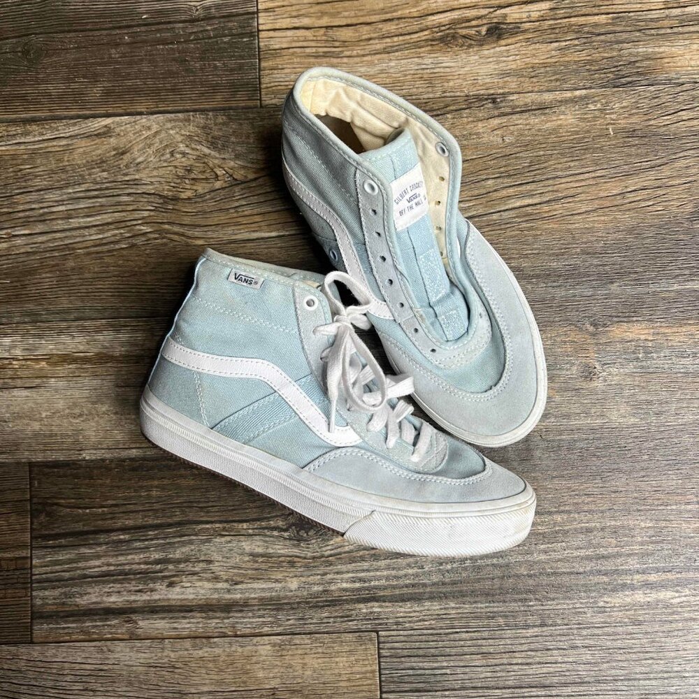 Vans Gilbert Crockett Collab Skate Hi-Top Shoes Size Mens 6.5 Light Blue Suede - Picture 5 of 5